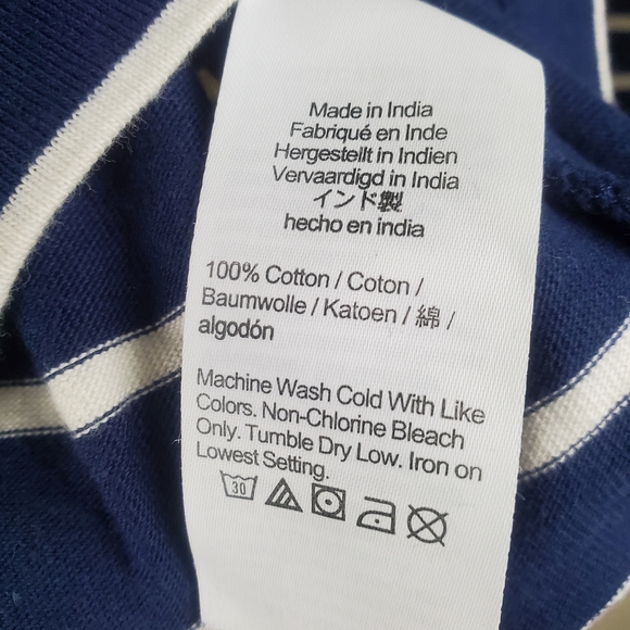 J. Crew Blue Artist Tee Stripped Long Sleeve Shirt Size M - Picture 5 of 5